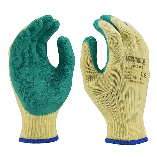 Udyogi  DRC – 105 Gloves (Poly Cotton Liner – Palm Crinkled Latex Coated)