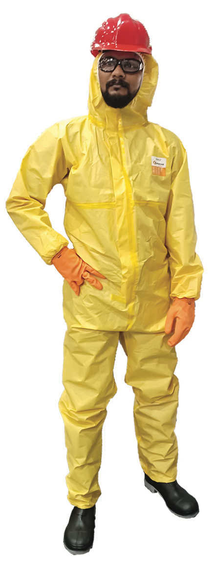 Udyogi KS400C Kem-Shield Hooded Coverall Yellow Type-3,4,5,6