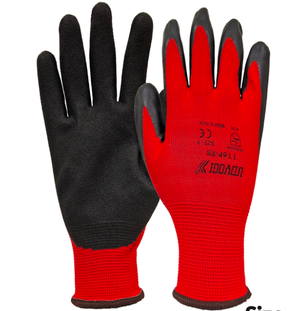 Udyogi 116P-RB Foam Nitrile Coated Hand gloves (Pack of 12)