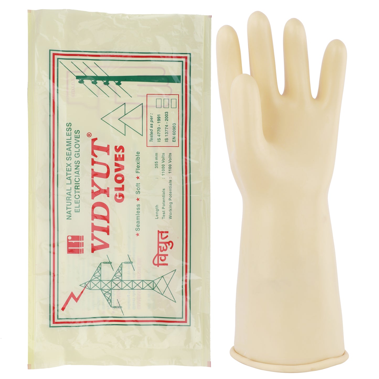 VIDYUT 11 KV Electrical Gloves( WHITE ) Pack of 20