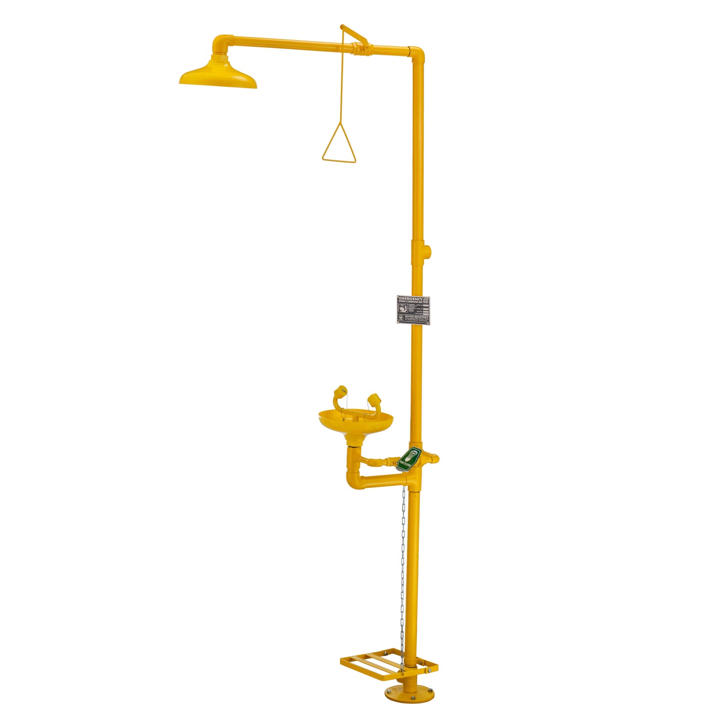 Udyogi Safety Shower and Eyewash with Pedal - 6250 GI" "Udyogi Safety Shower and Eyewash Station"