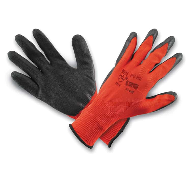 Udyogi Red Black Gloves NRC – 1310 (Nylon Liner – Palm Crinkled Latex Coated)