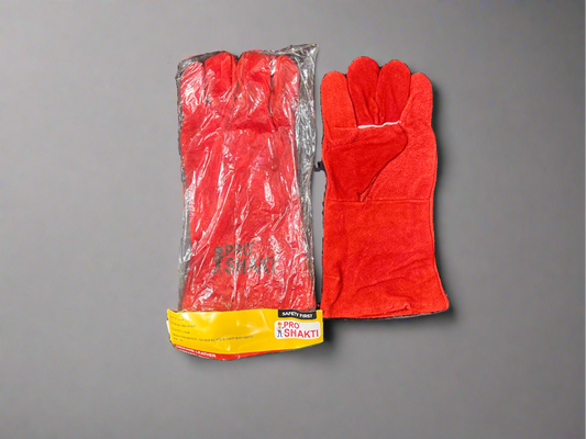 Pro Shakti Red Leather Hand gloves (Pack of 10)