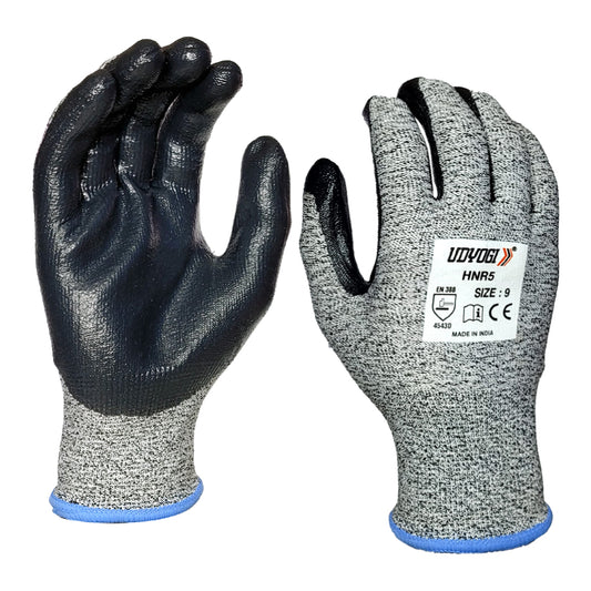 Udyogi HNR 5 (Cut Level 5 Nitrile Coated) Safety Gloves (Pack of 10)