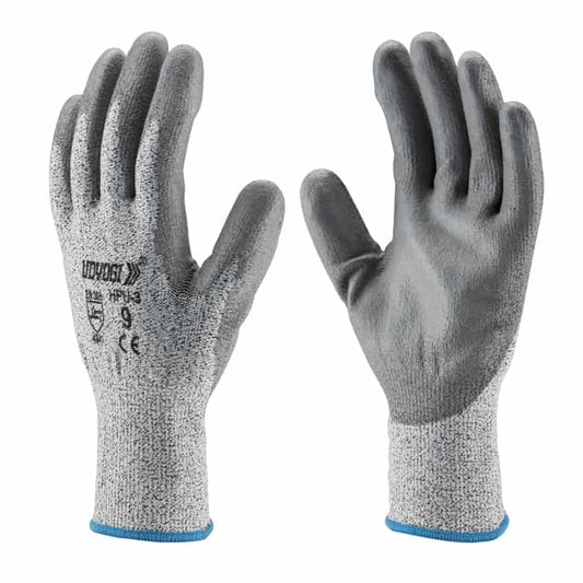 Udyogi HPU 3 (Cut Level 3 Liner – Palm Pu Coated) Safety Glove (Pack of 10)