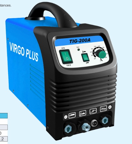 Virgo Plus Tig 200 A TIG Series (Mosfet) DC TIG/MMA Welding Machine