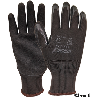 Udyogi 128PT-BB Sandy Nitrile double dip Coating Hand gloves (Pack of 12)