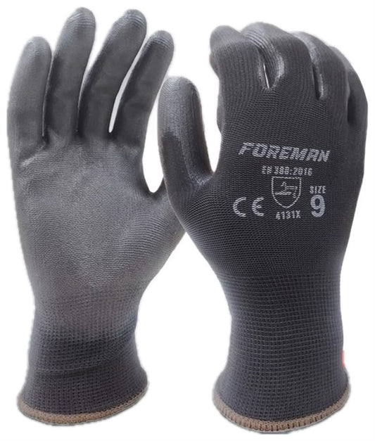 Udyogi Foreman ( Nylon Liner / Pu Palm Coated) Safety Gloves (Pack of 100)