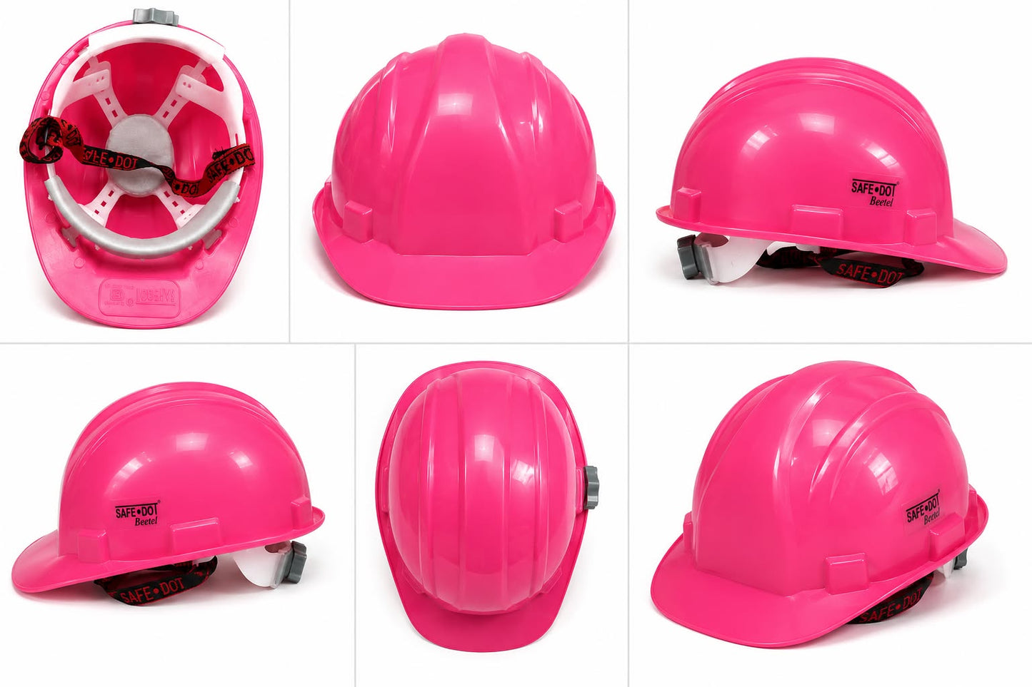 Safe Dot  Pink Safety Helmet Beetel Ratchet fitting (Pack of 40)